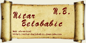 Mitar Belobabić vizit kartica